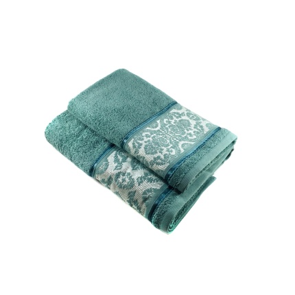 Полотенце махровое АЖУР 50х90 цв, Зеленая Мурена, QD-0491, пл. 550гр. Узбекистан. АД