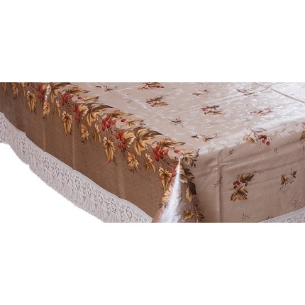 Скатерть "Meiwa" ПВХ 152х228, коричневая Индонезия,Декотекс